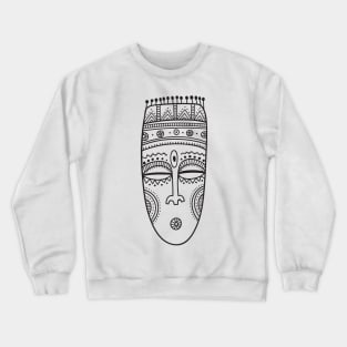 Tribal mask Black Crewneck Sweatshirt